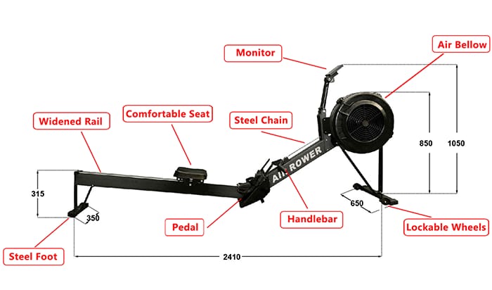 Air Rower Exercise Machine